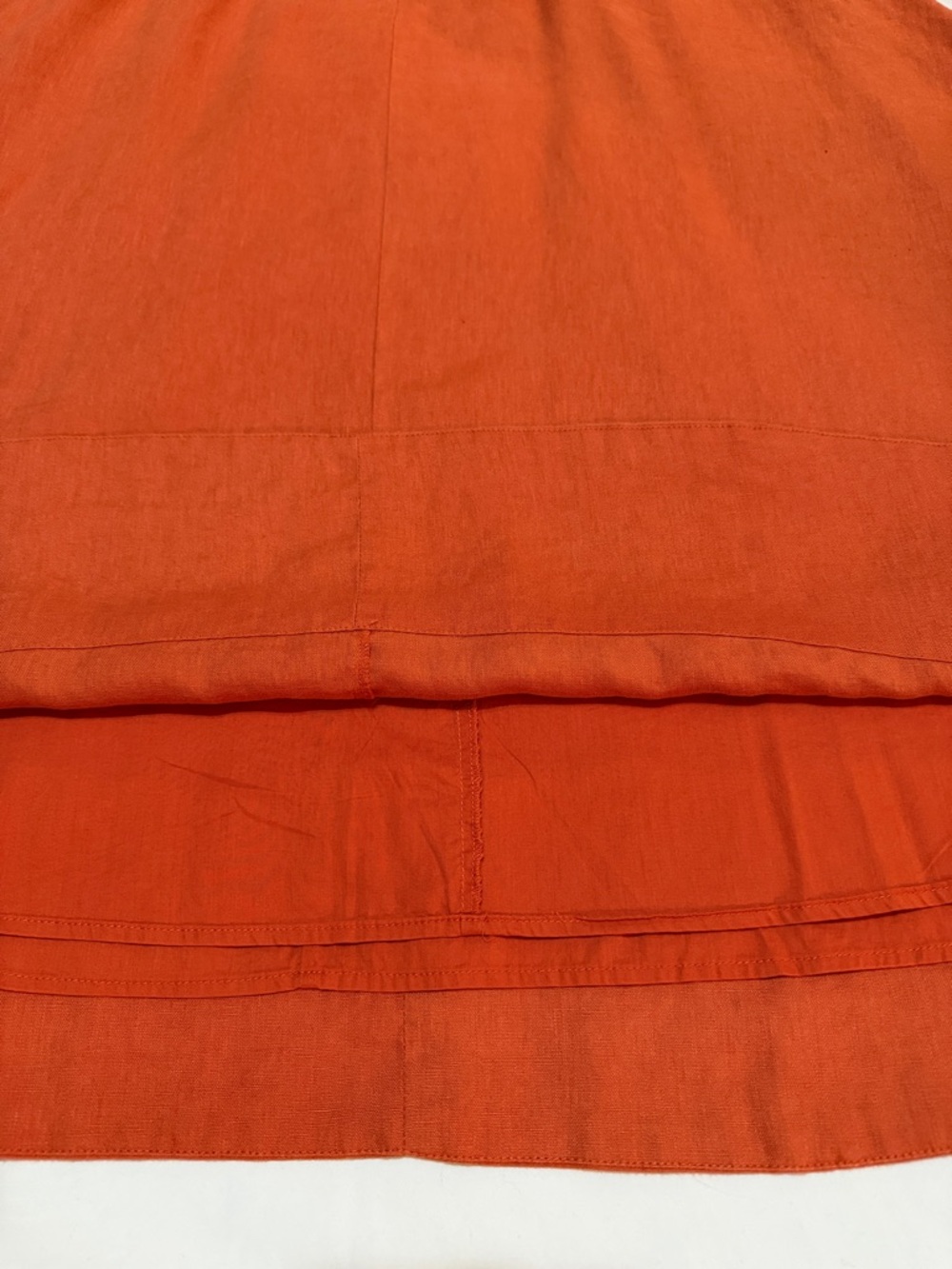 STAUD A-Line Maxi 100% Linen Skirt in Deep Orange 10 - Picture 6 of 8